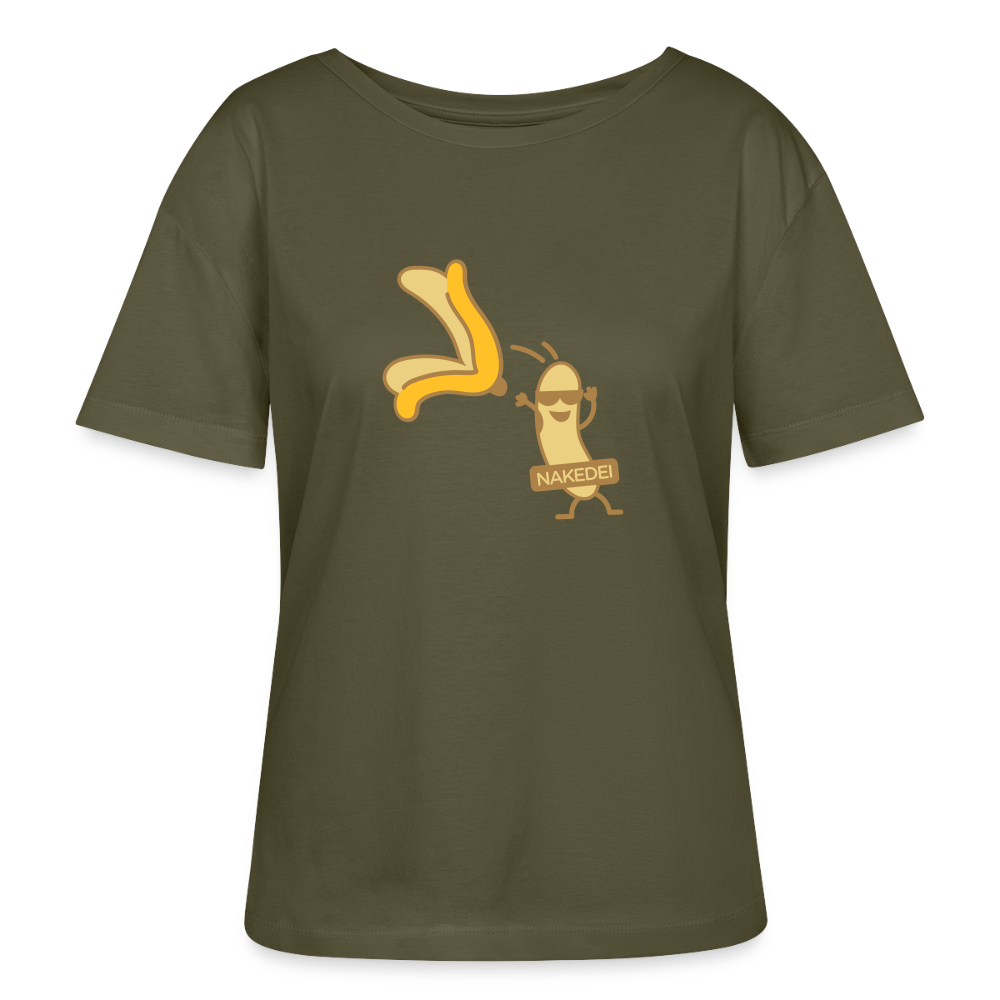 Nakedei - Relaxed Rundhals Frauen Bio-T-Shirt - Khaki