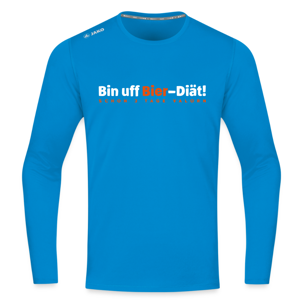 Bin uff Bier-Diät! (schon 3 Tage valorn) - Männer Sport Langamshirt - Saphirblau