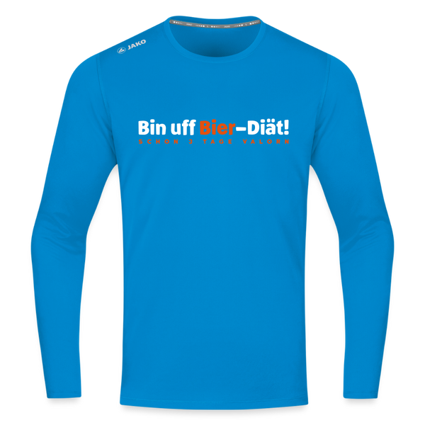 Bin uff Bier-Diät! (schon 3 Tage valorn) - Männer Sport Langamshirt - Saphirblau