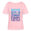 Marzahn Planet Earth - Relaxed Rundhals Frauen Bio-T-Shirt - Hellrosa