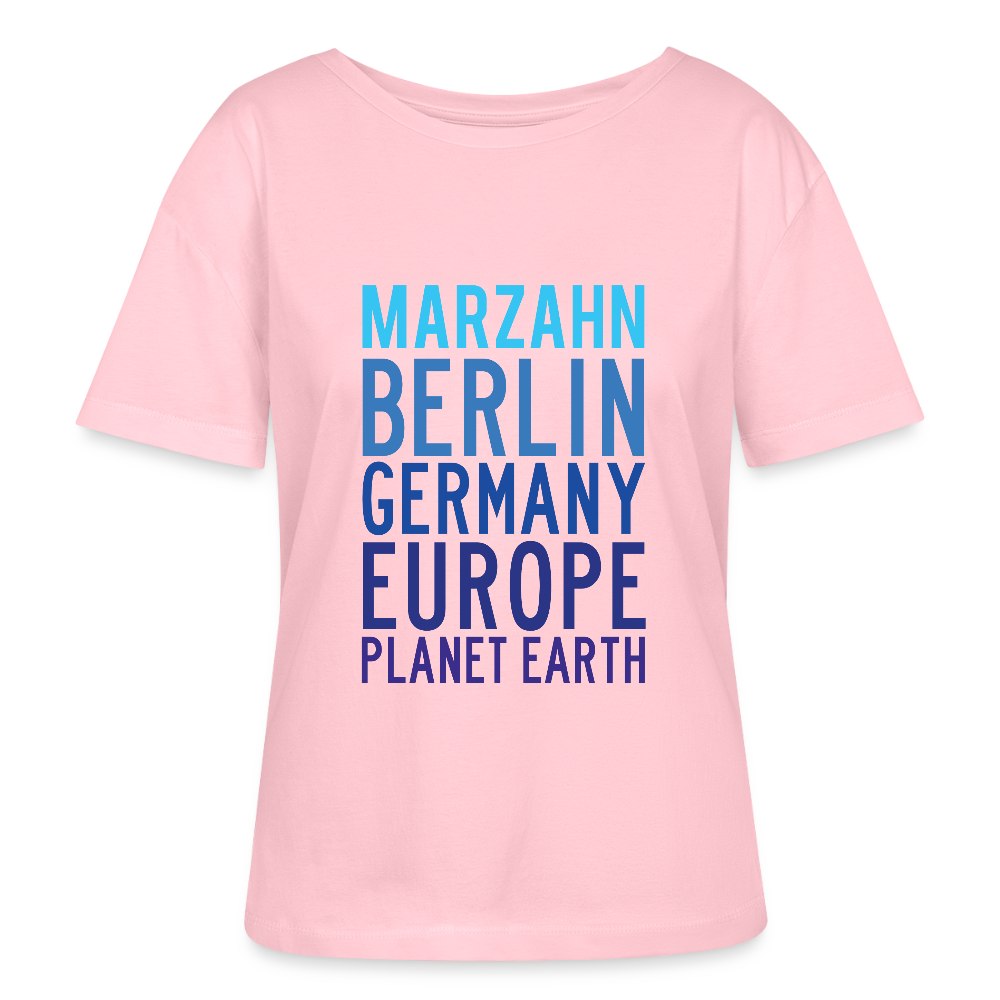 Marzahn Planet Earth - Relaxed Rundhals Frauen Bio-T-Shirt - Hellrosa