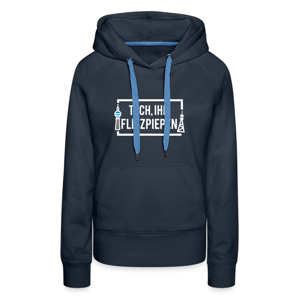 Tach ihr Flitzpiepen - weiß - Frauen Premium Hoodie - Navy