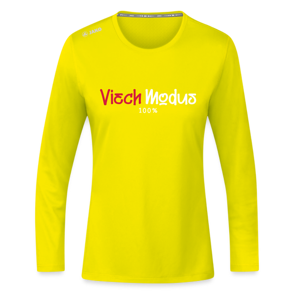 Viech Modus 100% - Frauen Sport Langarmshirt - Neongelb