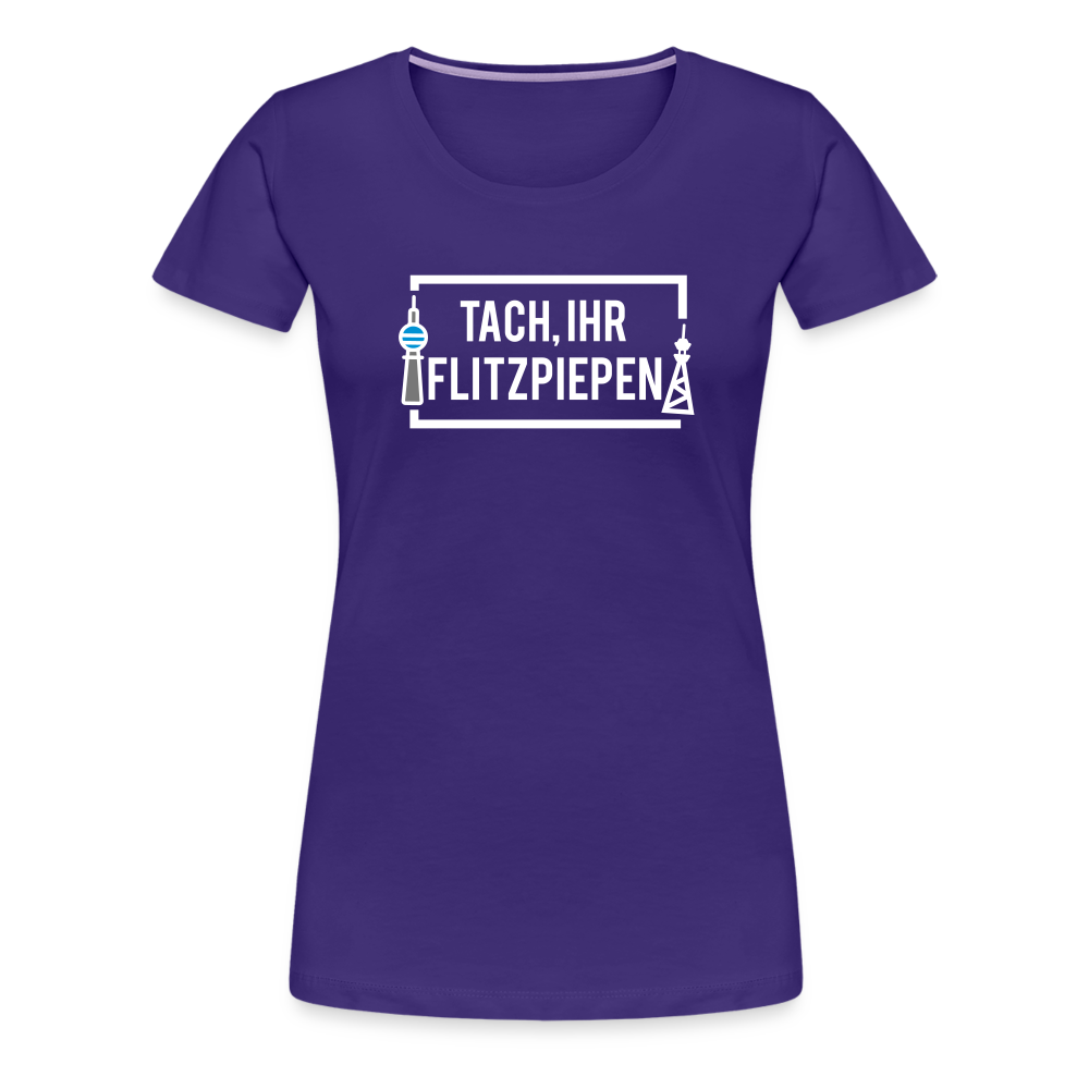 Tach ihr Flitzpiepen - weiß - Frauen Premium T-Shirt - Lila