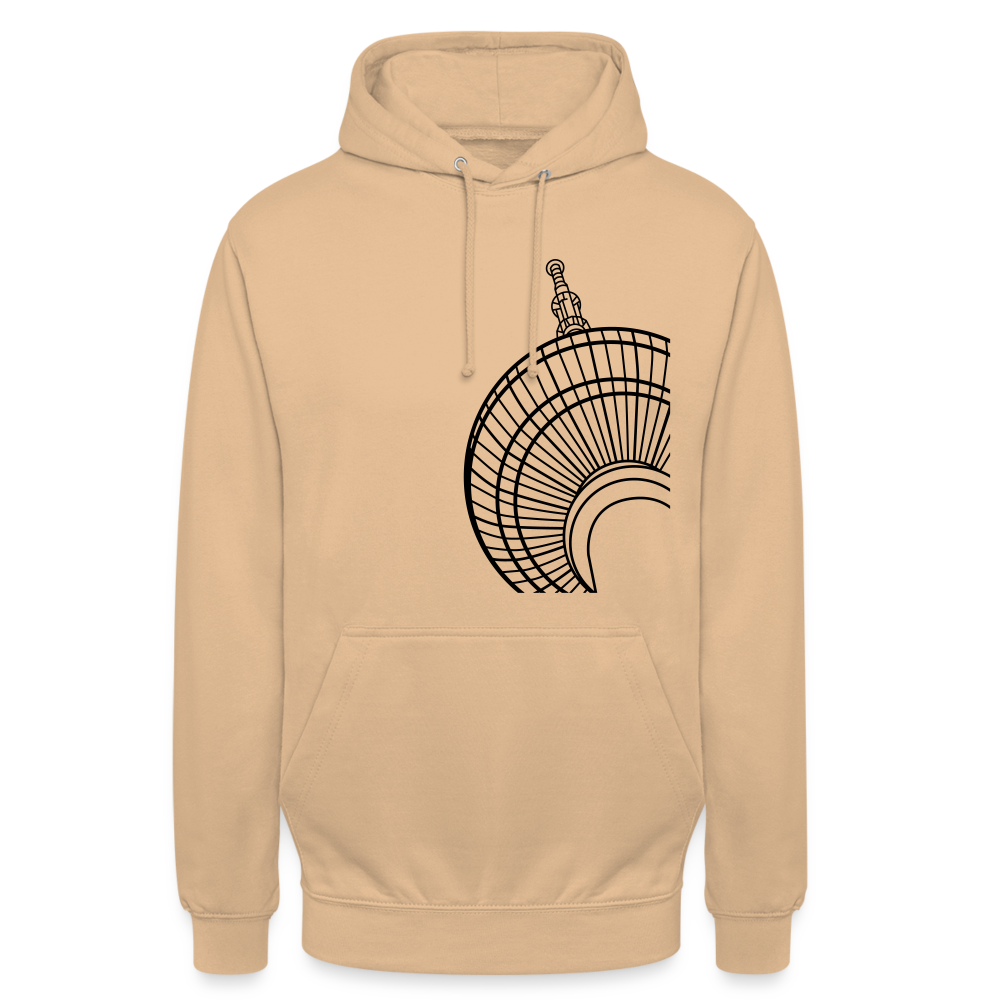 Der Turm von unten - schwarz - Unisex Hoodie - Pfirsich