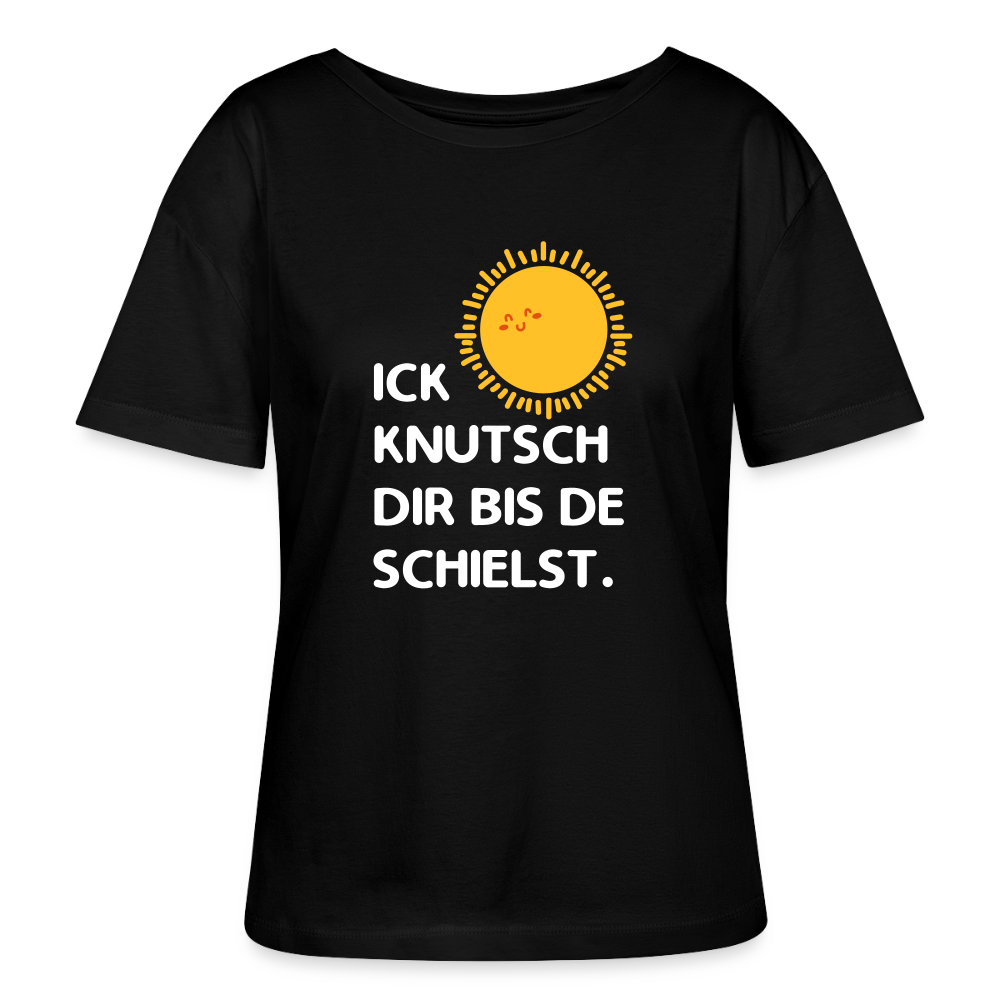 Ick knutsch dir Sonne! - Relaxed Rundhals Frauen Bio-T-Shirt - Schwarz