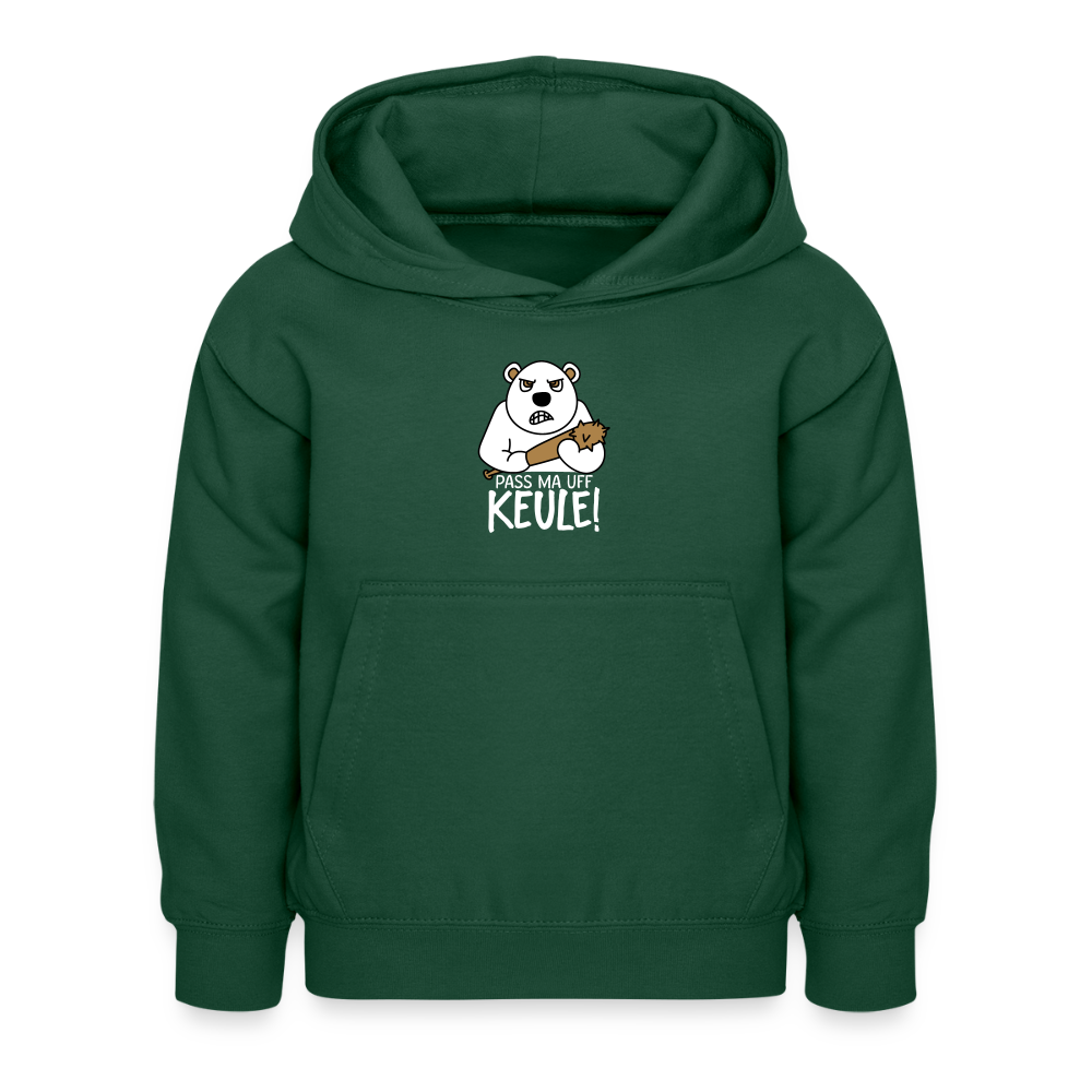 Pass ma uff Keule - Kinder Hoodie - Flaschengrün