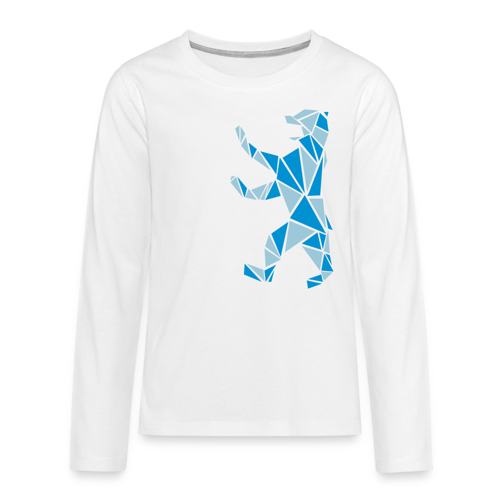 Berliner Bär Geometrie - Teenager Langarmshirt - Weiß