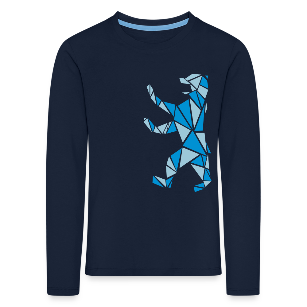 Berliner Bär Geometrie - Kinder Langarmshirt - Navy