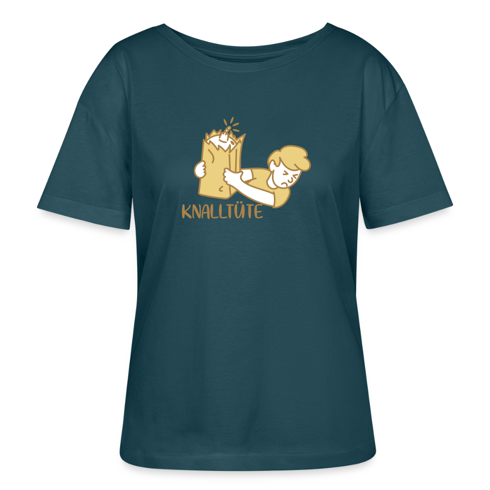 Knalltüte - Relaxed Rundhals Frauen Bio-T-Shirt - Dunkles Petrol