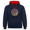 In Form! Rund is 'ne Form! - Kontrast Hoodie - Navy/Rot