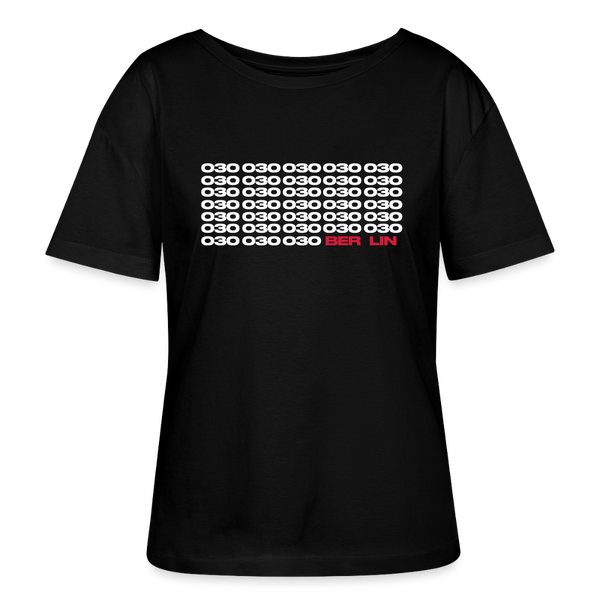 030 Berlin - Relaxed Rundhals Frauen Bio-T-Shirt - Schwarz