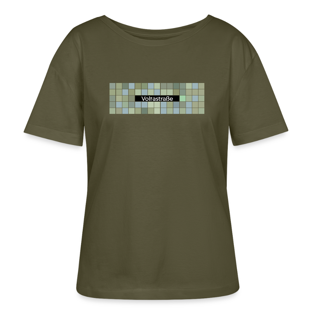 Voltastrasse -  Relaxed Rundhals Frauen Bio-T-Shirt - Khaki