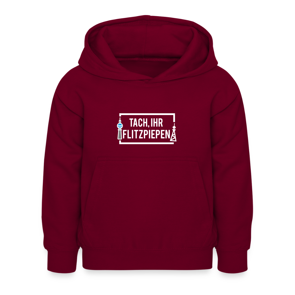 Tach ihr Flitzpiepen - weiß - Kinder Hoodie - Bordeaux