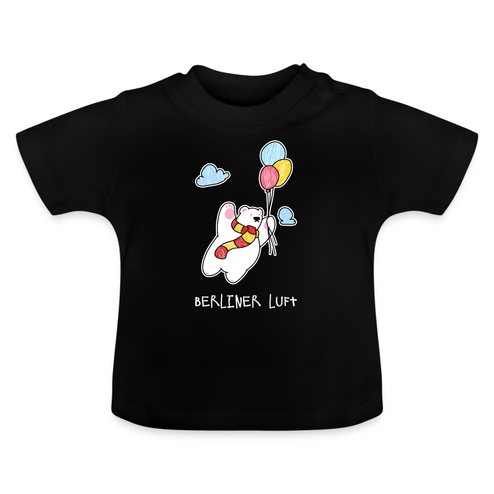Der Bär fliegt - Baby T-Shirt - Schwarz