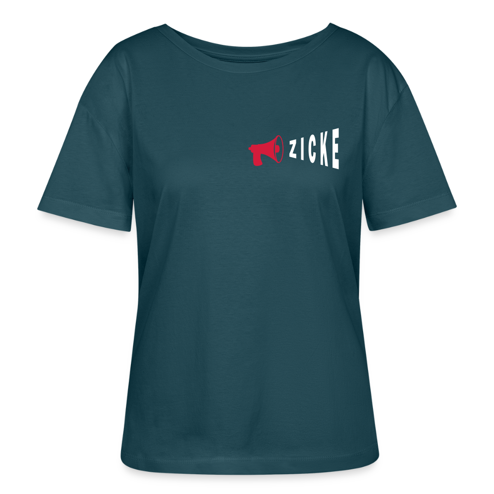 Zicke - Relaxed Rundhals Frauen Bio-T-Shirt - Dunkles Petrol