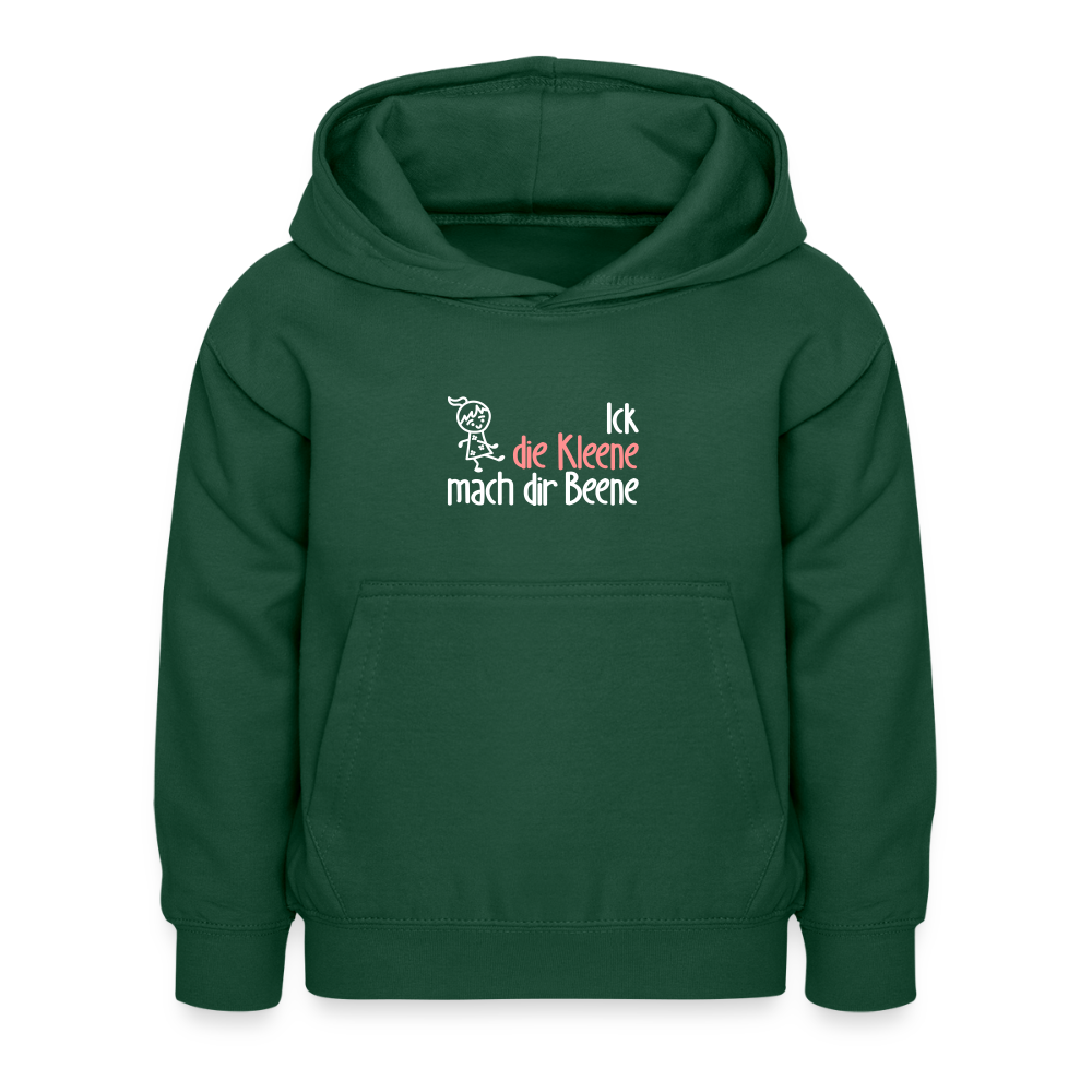 Ick, die Kleene, mach dir Beene! - Kinder Hoodie - Flaschengrün