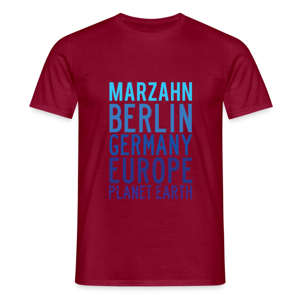 Marzahn Planet Earth - Männer Premium T-Shirt - Ziegelrot