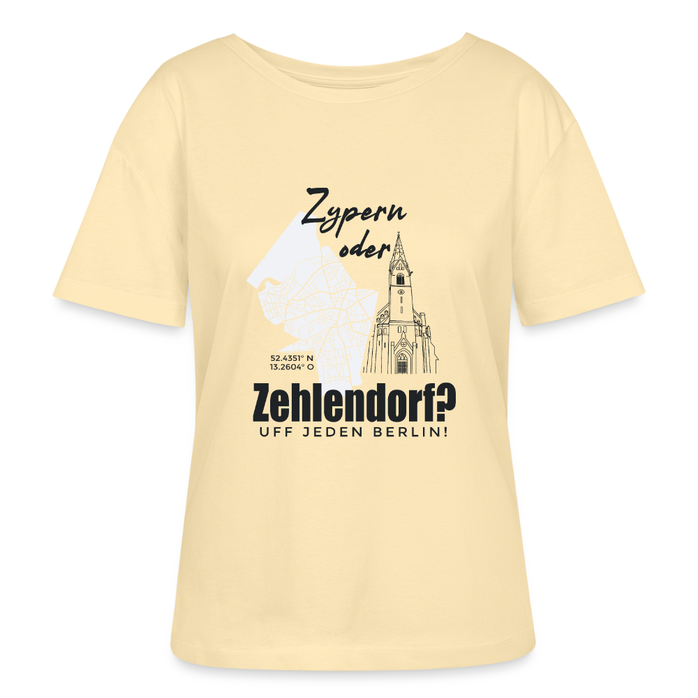 Zypern oder Zehlendorf - Relaxed Rundhals Frauen Bio-T-Shirt - Creme