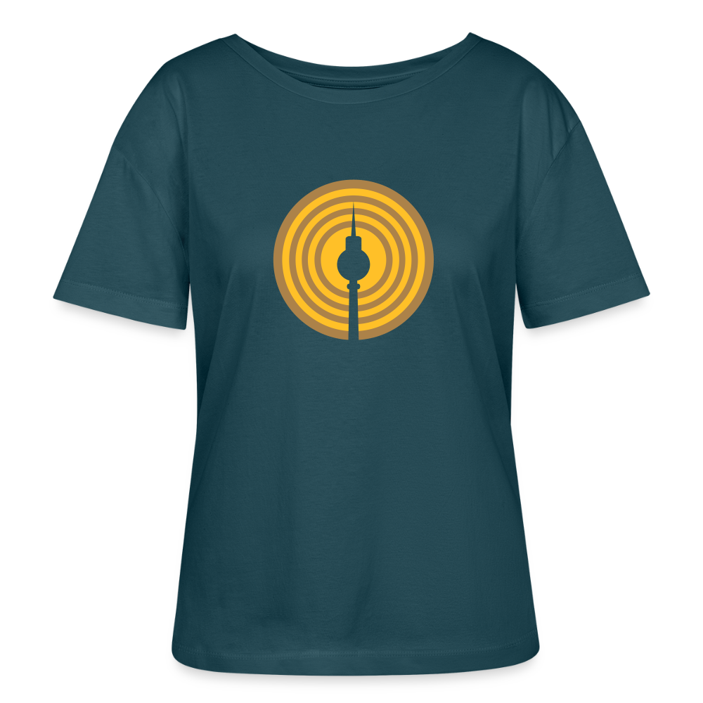 Berlin im Fokus - Relaxed Rundhals Frauen Bio-T-Shirt - Dunkles Petrol