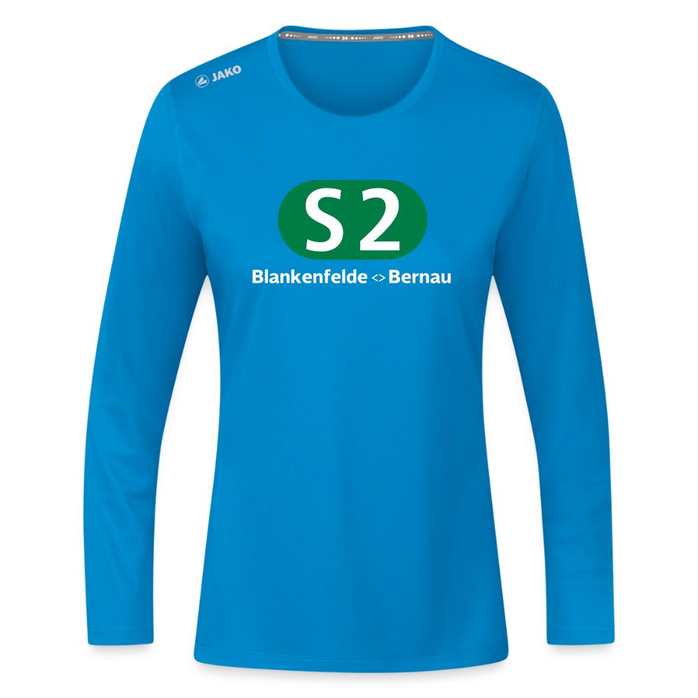 S2 - Frauen Sport Langarmshirt - Saphirblau
