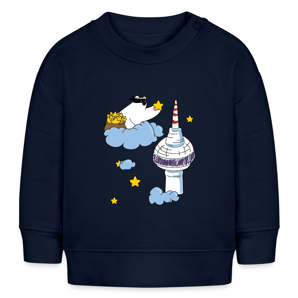 Berliner Bär bei Nacht - Baby Bio Pullover - Navy