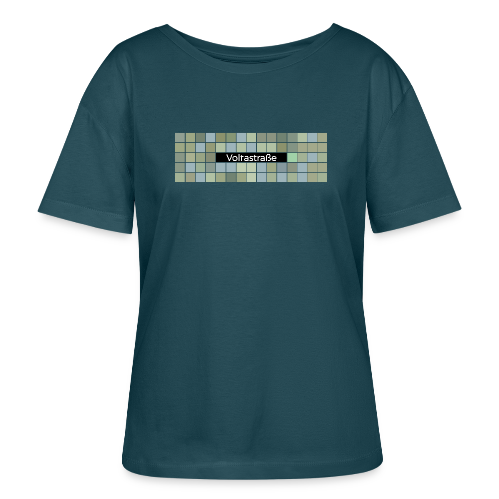 Voltastrasse -  Relaxed Rundhals Frauen Bio-T-Shirt - Dunkles Petrol