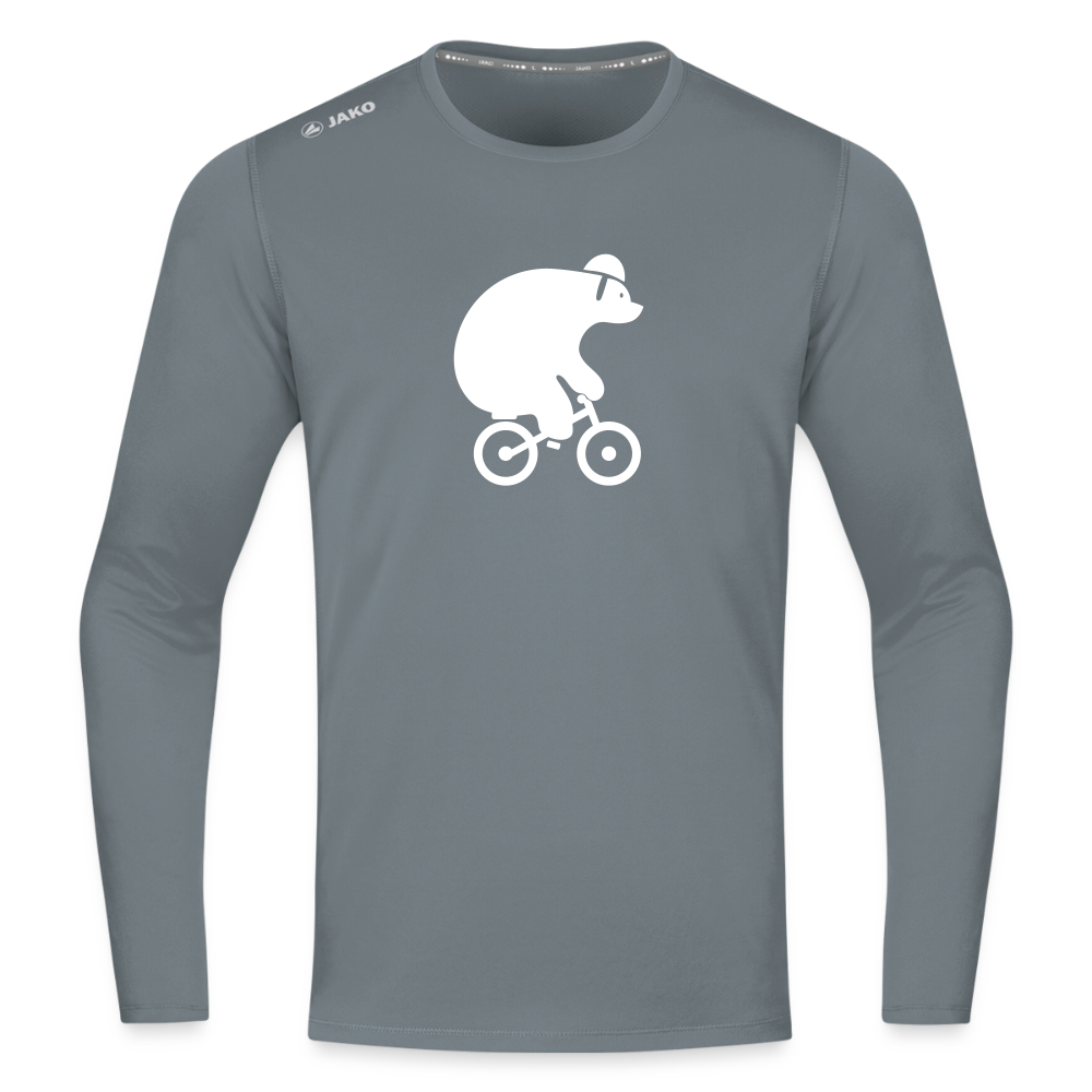 Fahrradbär - Männer Sport Langamshirt - Grau