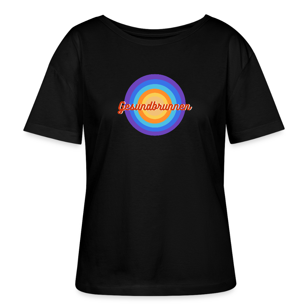 Gesundbrunnen Retro - Relaxed Rundhals Frauen Bio-T-Shirt - Schwarz