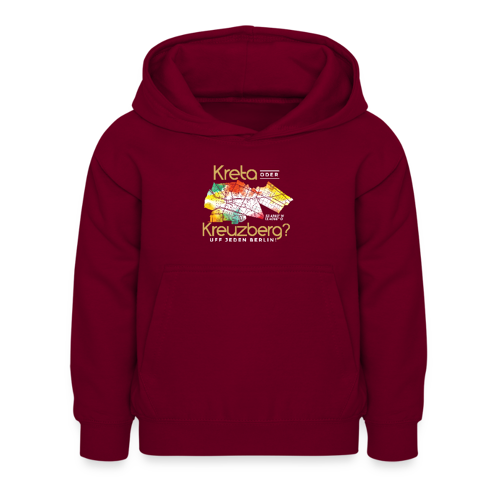 Kreta oder Kreuzberg - Kinder Hoodie - Bordeaux