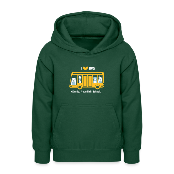 I love BVG - Teenager Hoodie - Flaschengrün