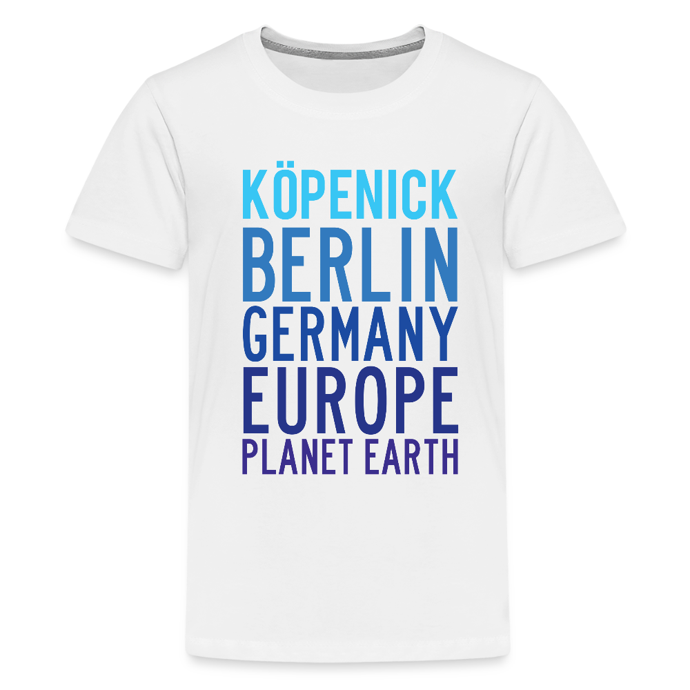 Köpenick Planet Earth - Teenager Premium T-Shirt - Weiß