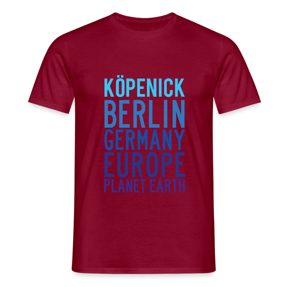 Köpenick Planet Earth - Männer Premium T-Shirt - Ziegelrot