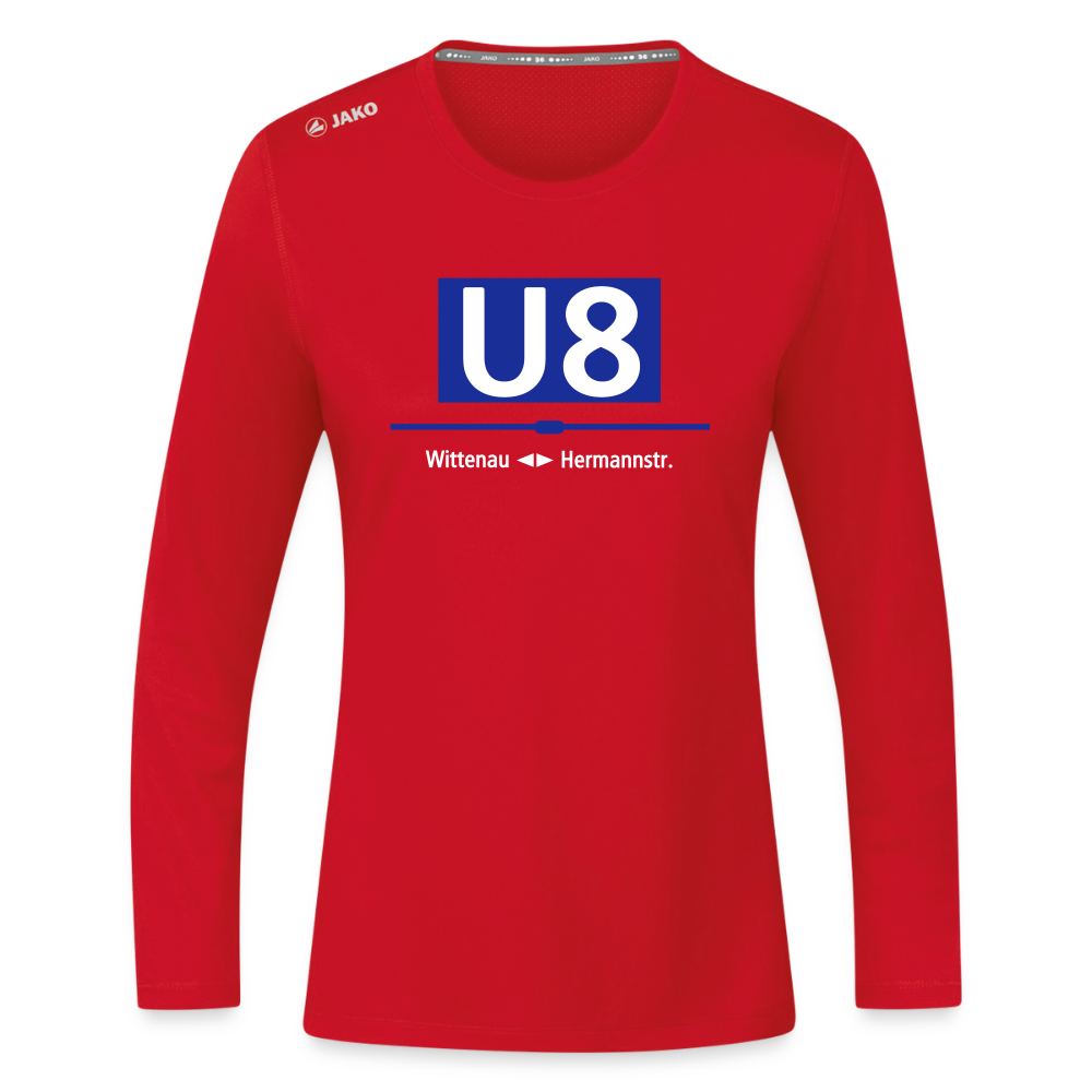 U8 - Frauen Sport Langarmshirt - Rot