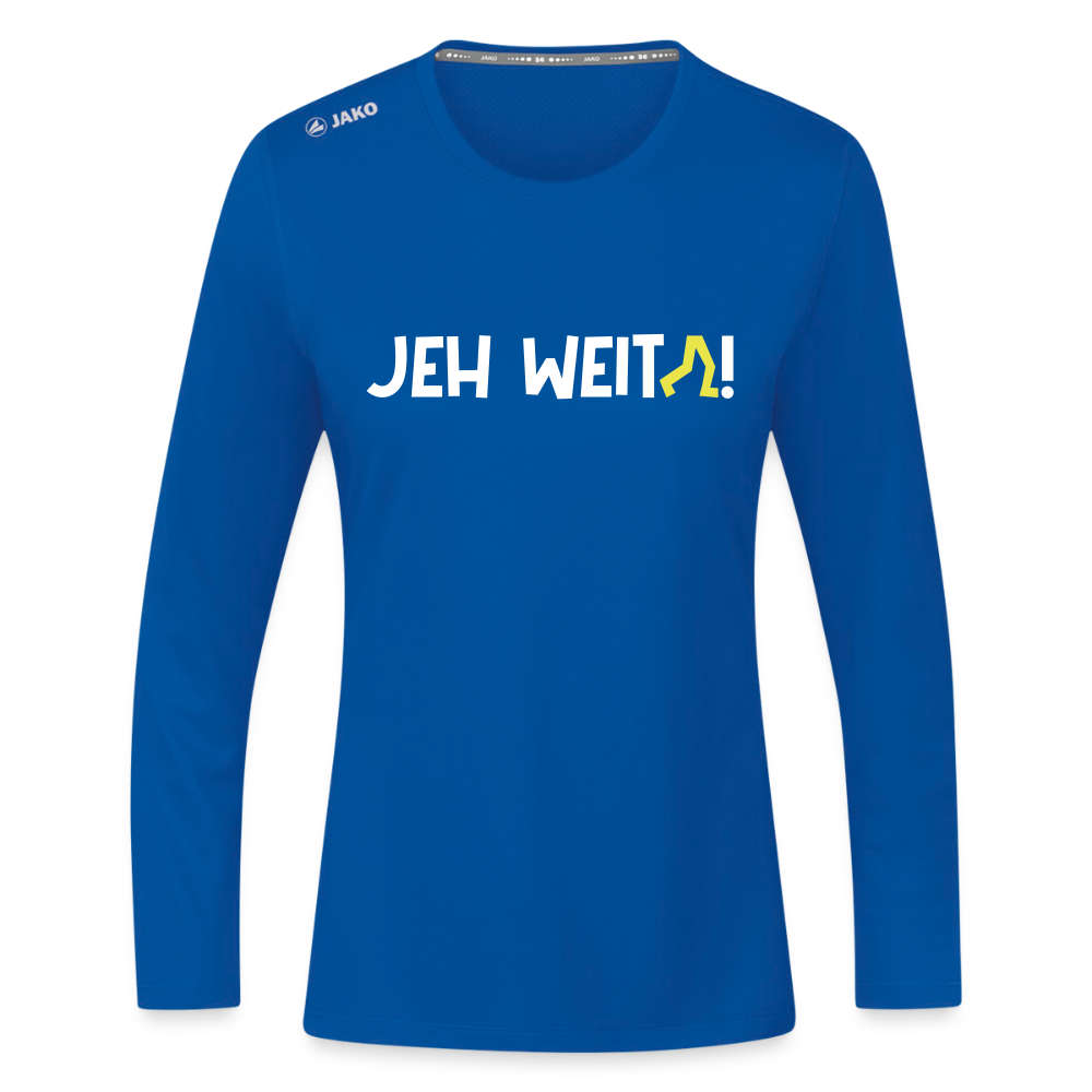 Jeh Weita! - Frauen Sport Langarmshirt - Royalblau
