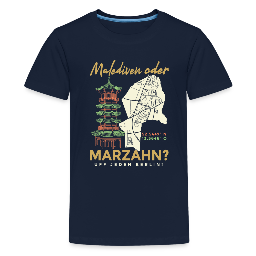 Malediven oder Marzahn - Teenager Premium T-Shirt - Navy