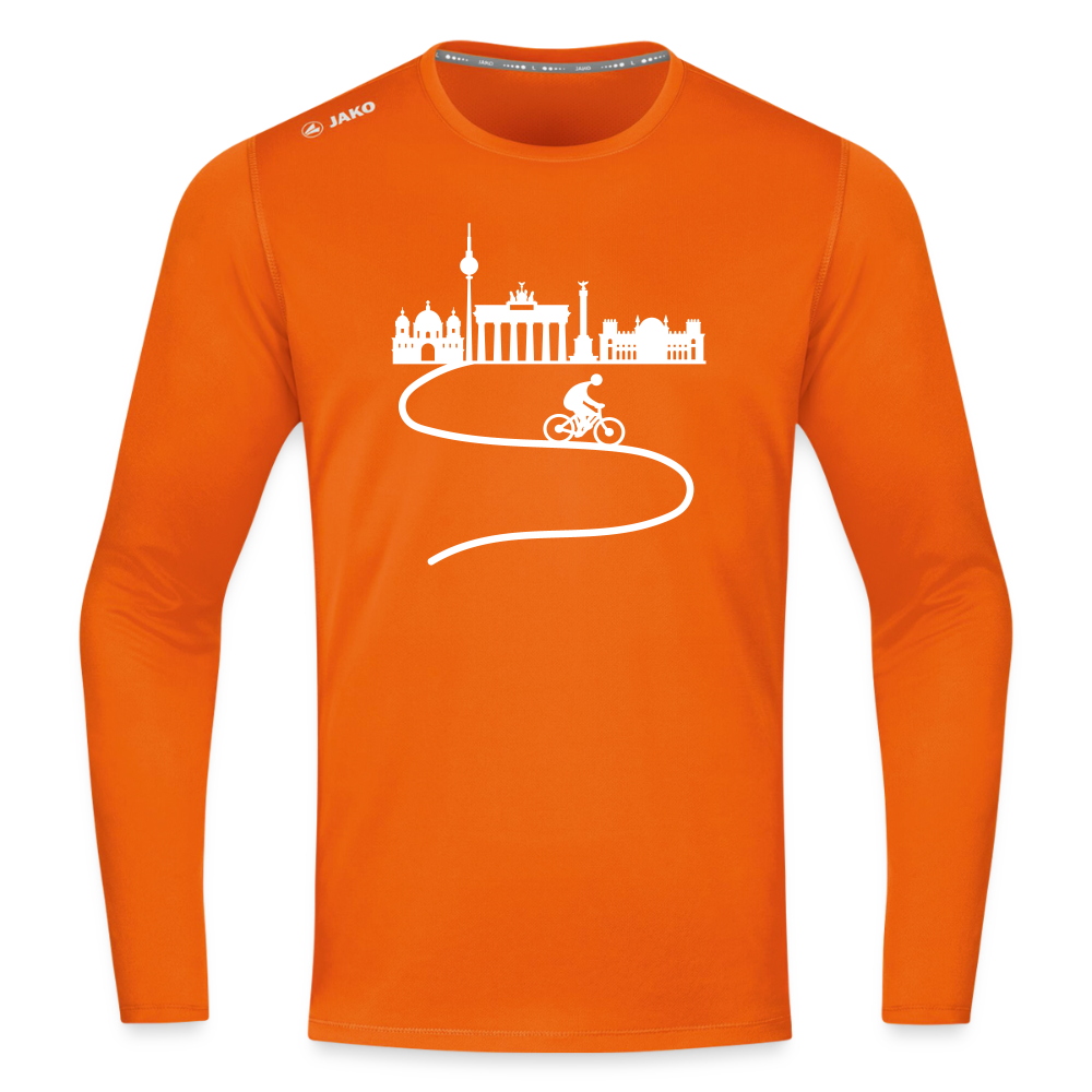 Aus der Stadt - Männer Sport Langamshirt - Neonorange