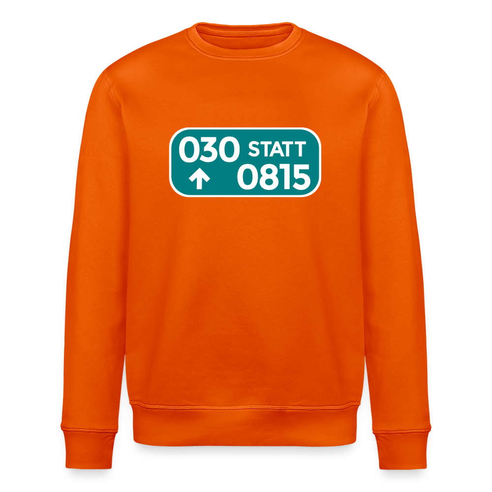 030 statt 0815 - Unisex Bio Sweatshirt - Tieforange