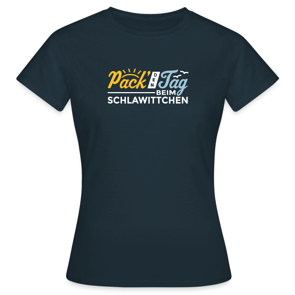 Pack' den Tag beim Schlawittchen - Frauen Premium T-Shirt - Navy