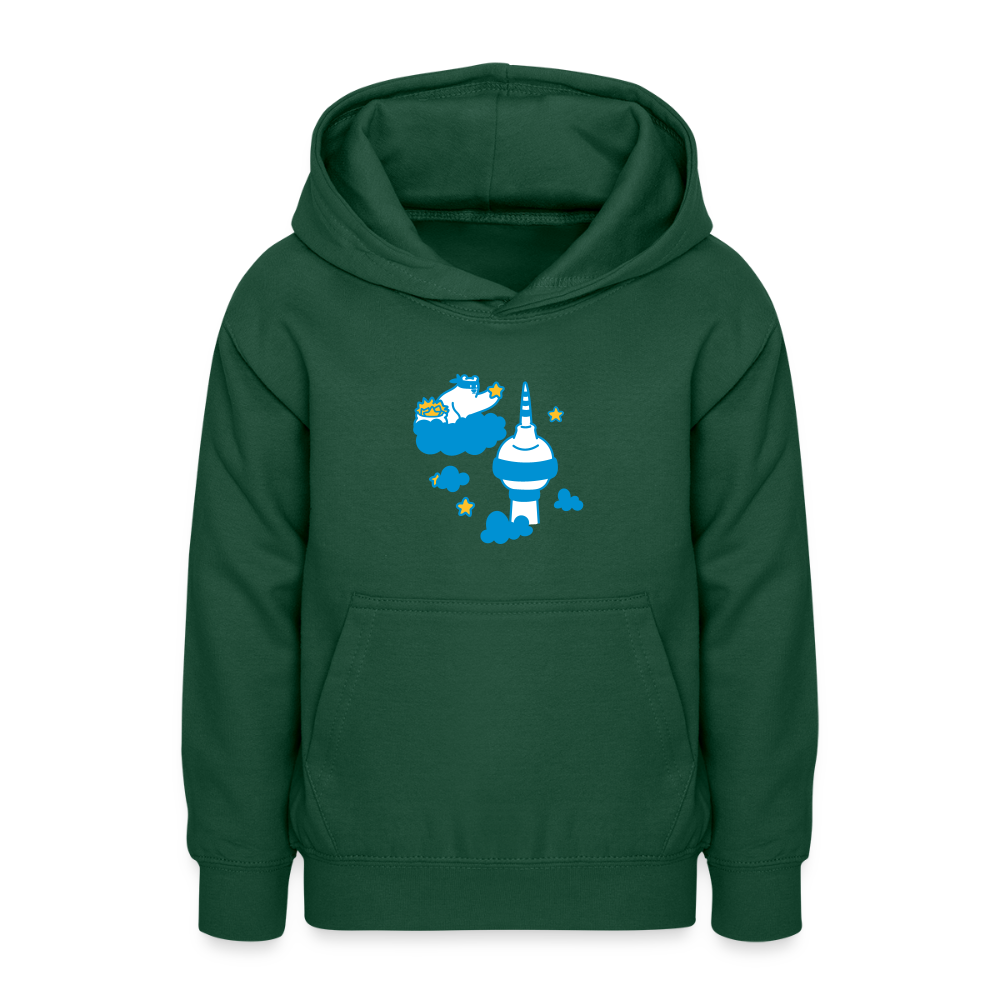 Berliner Bär bei Nacht - Teenager Hoodie - Flaschengrün