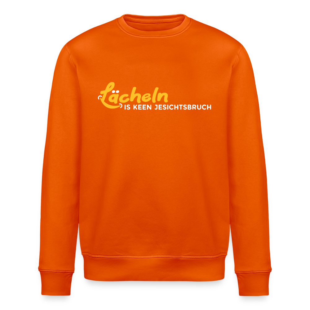 Lächeln is keen Jesichtsbruch - Unisex Bio Sweatshirt - Tieforange