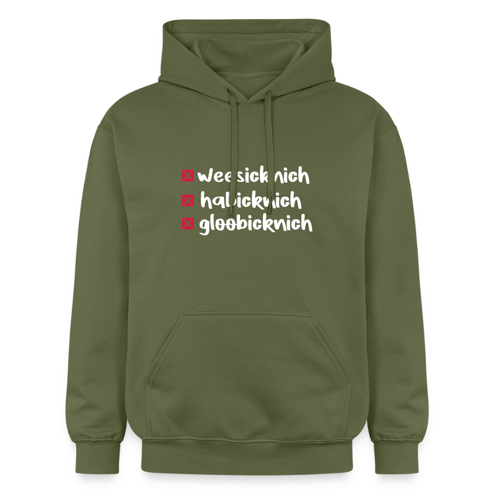 weesicknich, habicknich, gloobicknich - Hoodie - Militärgrün