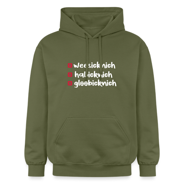 weesicknich, habicknich, gloobicknich - Hoodie - Militärgrün