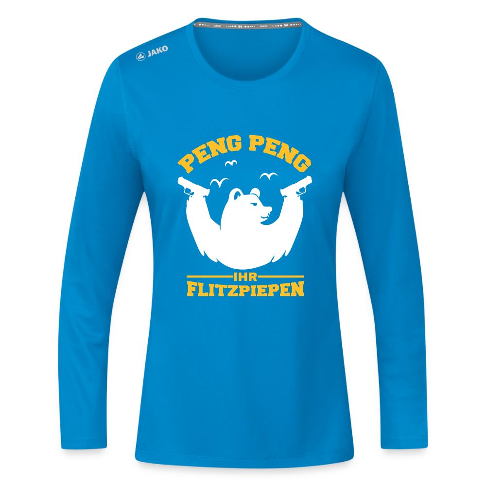 Peng Peng - Frauen Sport Langarmshirt - Saphirblau