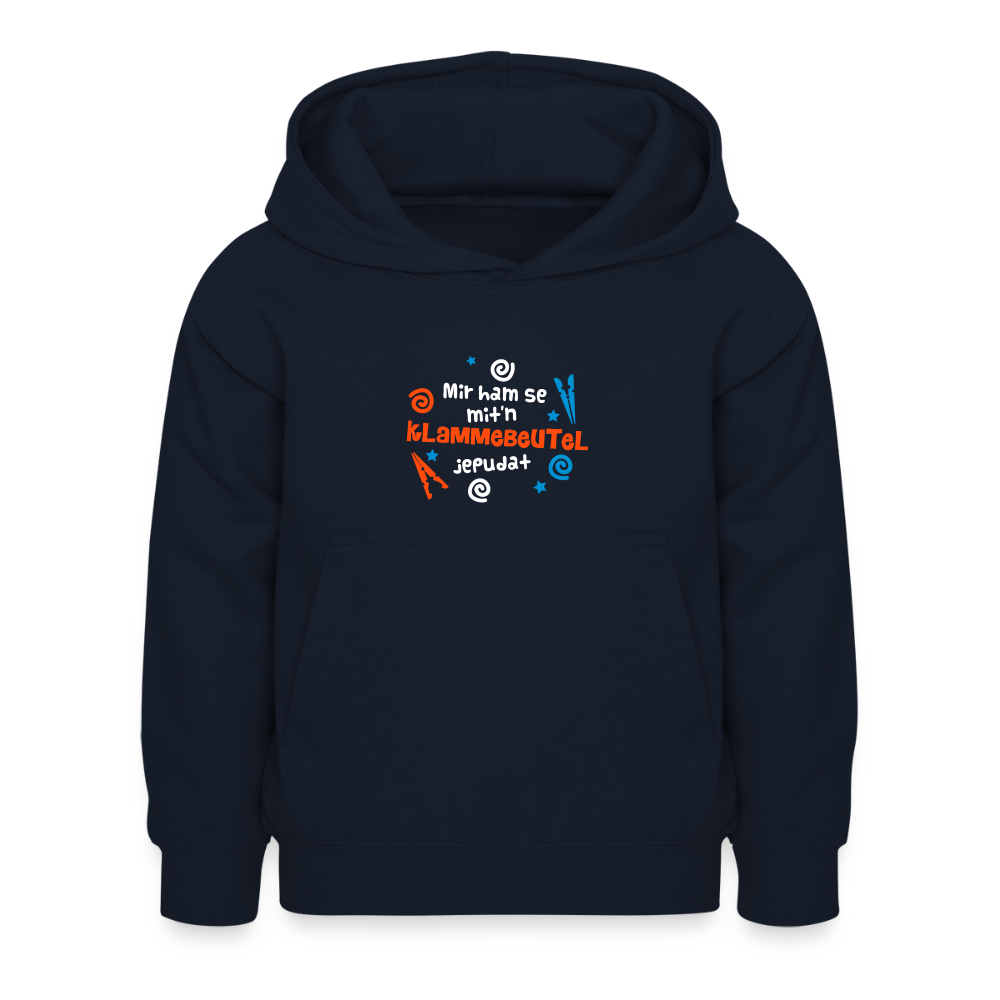 Mit'n Klammabeutel jepudat - Kinder Hoodie - Navy