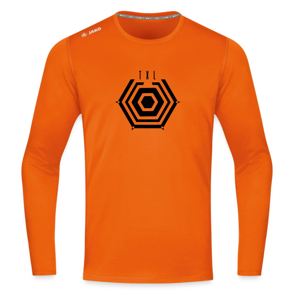 Tegel TXL Umrisse - Männer Sport Langamshirt - Neonorange