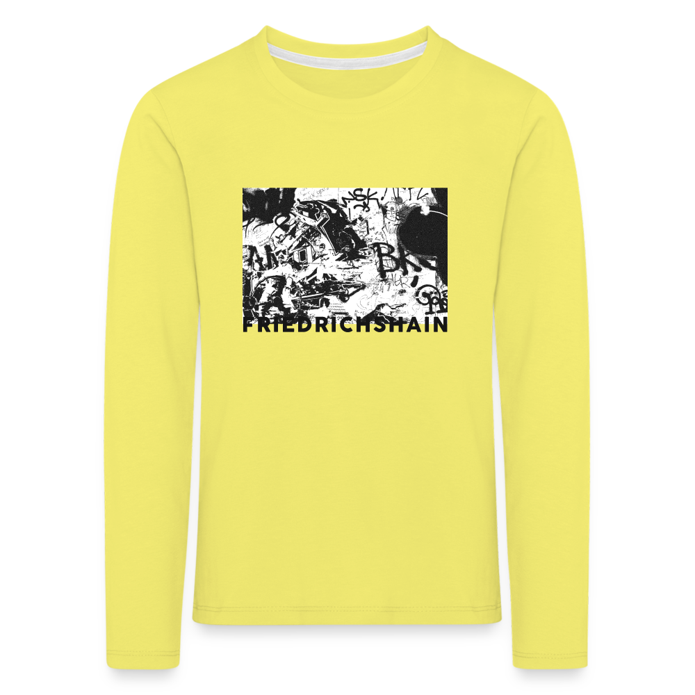 Friedrichshain Graffiti - Kinder Langarmshirt - Gelb