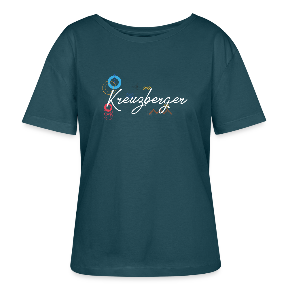 Kreuzbergerin - Relaxed Rundhals Frauen Bio-T-Shirt - Dunkles Petrol