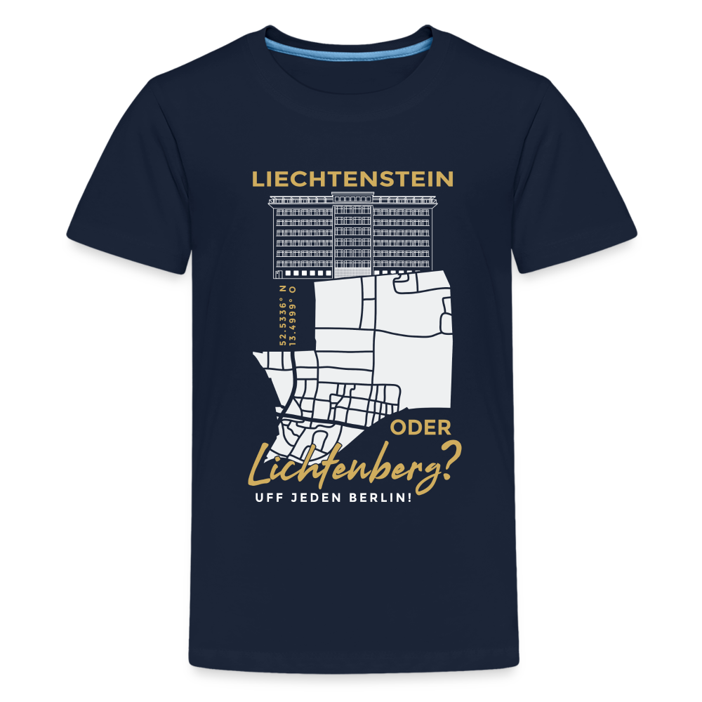 Liechtenstein oder Lichtenberg - Teenager Premium T-Shirt - Navy