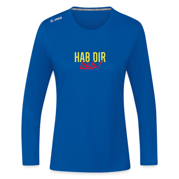 Hab Dir Lieb! - Frauen Sport Langarmshirt - Royalblau